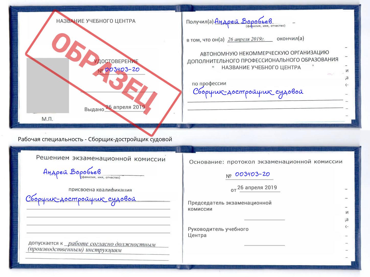 Сборщик-достройщик судовой Саратов